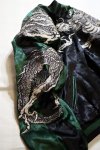 画像6: 花旅楽団  [ 巻龍 ]総柄刺繍  リバーシブルスカジャン 黒×グリーン SSJ-017 (6)