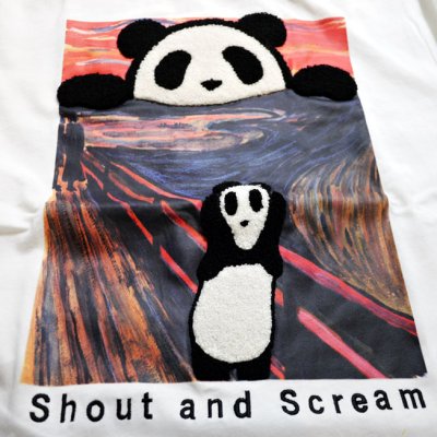 画像1: Pandiesta Japan （パンディエスタ)[パンディエスタミュージアム  SHOUT&SCRAM ] Tシャツ プリント 刺繍  520102 ホワイト