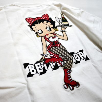 画像2: BETTY BOOP × LOWBLOW KNUCKLE コラボ [ ウエイトレスベティー ] 刺繍 Tシャツ 520855