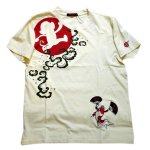 画像2: GO-COO! ! (悟空本舗）  金魚戯画 プリント 刺繍 Tシャツ  LGT-5901 (2)