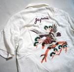 画像3: HOUSTON (ヒューストン） 鷹柄 刺繍 スカシャツ 40686 ホワイト (3)