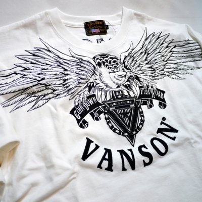 画像1: [  VANSON (バンソン）]  イーグル プリント 刺繍 長袖Tシャツ NVLT-2022