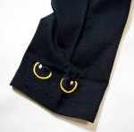 画像6: LIN (リン） [黒猫Lamy &ネズミEarl  ] 長袖Tシャツプリント 刺繍   ALLT-75005 ブラック (6)