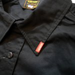 画像4:  VANSON (バンソン）/  ワンポイント刺繍 ツイルシャツ NVSL-803 ブラック (4)