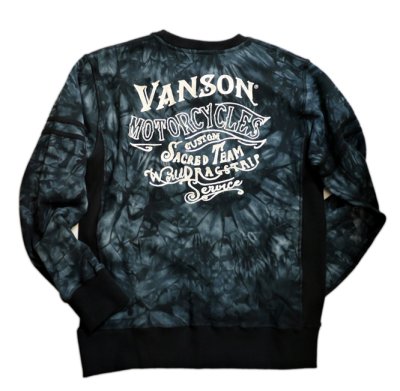 画像2: VANSON (バンソン）ロゴ チェーン刺繍  裏毛 トレーナー NVSZ-2013