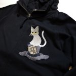 画像11: LIN (リン） [黒猫Lamy &ネズミEarl  ] 不思議の国のラミ＆アール ジップパーカー 刺繍  ALP-75010 (11)