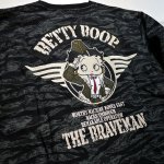 画像6: THE BRAVEMAN / BETTY BOOP コラボ  ミリタリーベティー 刺繍 長袖Tシャツ BBB-2026  (6)