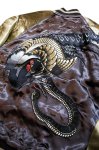 画像3: 花旅楽団 [ 雉と蛇 ] 刺繍 リバーシブルスカジャン SSJ-040 (3)