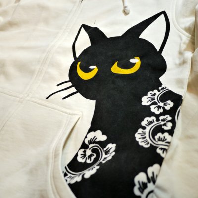 画像2: LIN (リン） [黒猫Lamy &ネズミEarl  ] ラミ＆アール ジップパーカー 猫耳パーカー  ALP-75011 オフホワイト