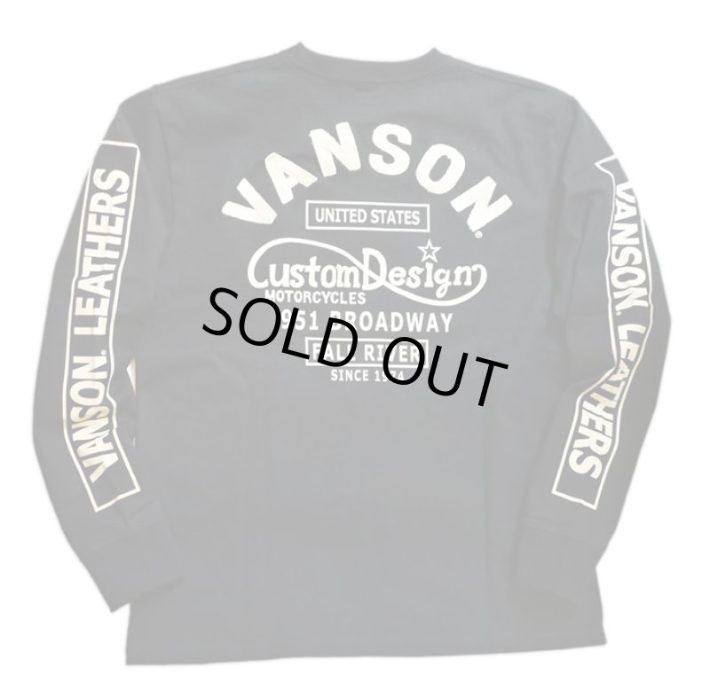 画像3:   VANSON (バンソン)   プリント 刺繍 長袖Tシャツ NVLT-2103 (3)
