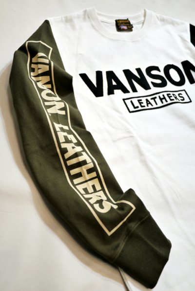 画像2:   VANSON (バンソン)   プリント 刺繍 長袖Tシャツ NVLT-2103