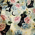 画像5: 衣桜   黒猫プリント  長袖シャツ  SA-1375 (日本製）ベージュ (5)