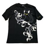 画像2: 再入荷 LIN (リン） 黒猫Lamy &ネズミEarl  ちょっとはなれて（ソーシャルディスタンス）プリント 刺繍 Tシャツ  ATL-75019 (2)