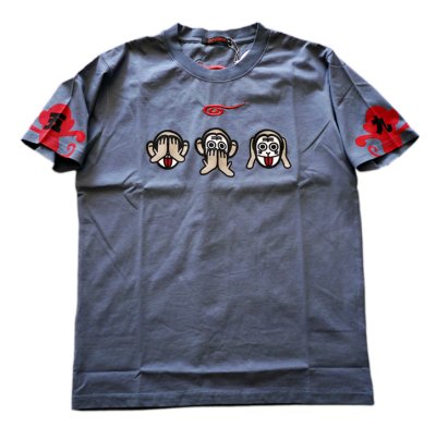 画像1: GO-COO! ! (悟空本舗） 三猿半袖Tシャツ プリント 刺繍　LGT-5982A