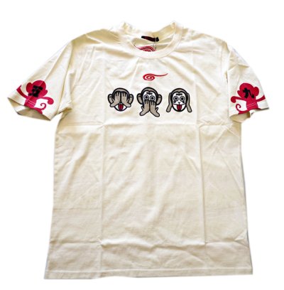 画像2: GO-COO! ! (悟空本舗） 三猿半袖Tシャツ プリント 刺繍　LGT-5982A