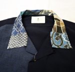 画像4: 喜人 KIJIN   江戸製 江戸製 衿つぎはぎシャツ    KJ-12403 ネイビー (4)