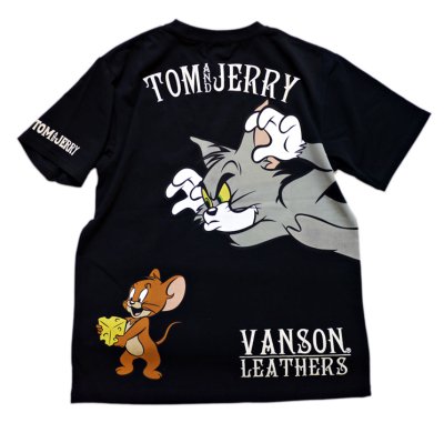 画像1: vanson  (バンソン） tom&jerry コラボ プリント 刺繍  Tシャツ  TJV-2124