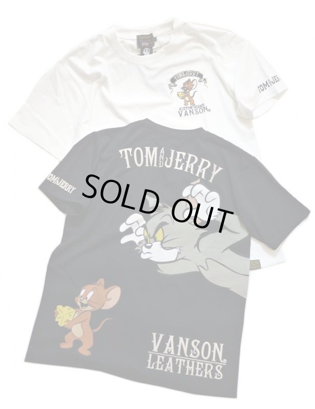 画像1: vanson  (バンソン） tom&jerry コラボ プリント 刺繍  Tシャツ  TJV-2124 (1)