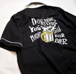 画像3: HOUSTON (ヒューストン） BEER 刺繍 ボーリングシャツ 40825 ブラック (3)