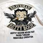 画像5: THE BRAVEMAN / Bettyboop コラボ  刺繍  プリント フェイクレイヤード六部袖Tシャツ  BBB-2153 ホワイト (5)