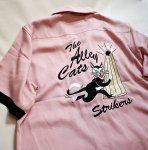 画像3: HOUSTON (ヒューストン） ALLEY CAT  刺繍 ボーリングシャツ 40829 ピンク (3)