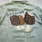 画像3:  HOUSTON (ヒューストン） ice cream 刺繍 ボーリングシャツ 40826 ミント (3)