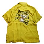 画像1: HOUSTON (ヒューストン） BEER 刺繍 ボーリングシャツ 40825 イエロー (1)