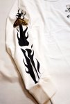 画像6: VANSON (バンソン）トライバルスカル 刺繍 長袖Tシャツ (ベア天竺）NVLT-2117 ホワイト (6)
