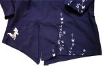 画像6: 今昔 -KON-JAKU-   蔓草ロングパーカー  刺繍  裏毛 KJ-29059 ネイビー (6)