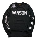 画像2: VANSON (バンソン） ドライ素材 長袖Tシャツ （フィットタイプ）  NVLT-2108 ブラック (2)