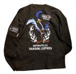 画像2:   VANSON (バンソン)  ROAD RUNNER コラボ プリント 刺繍 長袖Tシャツ LTV-2119 (2)