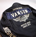 画像3:  VANSON (バンソン）刺し子切替 デニムシャツ  NVSL-2105 ウォバッシュ (3)