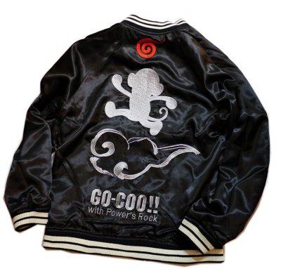 画像3: GO-COO!! 悟空本舗  [ 鷹猿 ] 刺繍 リバーシブルスカジャン(日本製生地使用） LG-5989 ワイン╳ブラック／ブラック