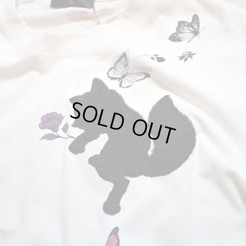 画像6: 今昔 -KON-JAKU-  [ 扇子の花 ]　長袖Ｔシャツ　プリント 刺繍 KJ29077 (6)