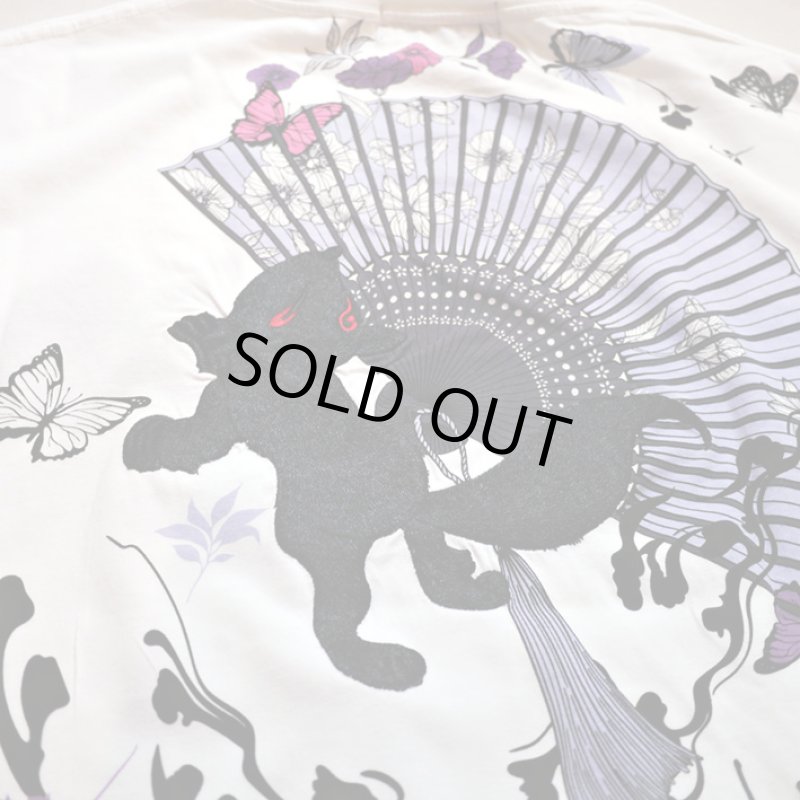 画像7: 今昔 -KON-JAKU-  [ 扇子の花 ]　長袖Ｔシャツ　プリント 刺繍 KJ29077 (7)