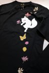画像10: 今昔 -KON-JAKU-  [ 扇子の花 ]　長袖Ｔシャツ　プリント 刺繍 KJ29077 (10)