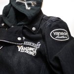 画像6:  VANSON (バンソン）デニムライダースジャケット   NVSZ-2114 インディゴブラック（ ビンテージ加工） (6)