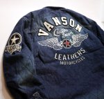 画像4:  VANSON (バンソン） CPOシャツ  中綿入り  NVSL-2107  インディゴ（ ビンテージ加工） (4)
