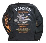 画像1:   VANSON (バンソン)  ROAD RUNNER コラボ プリント 刺繍 長袖Tシャツ LTV-2201 (1)