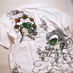 画像9: 参丸一 (サンマルイチ）[ 風雷神蛙 ] 鹿子ポロ プリント 刺繍   SM-202105 (9)