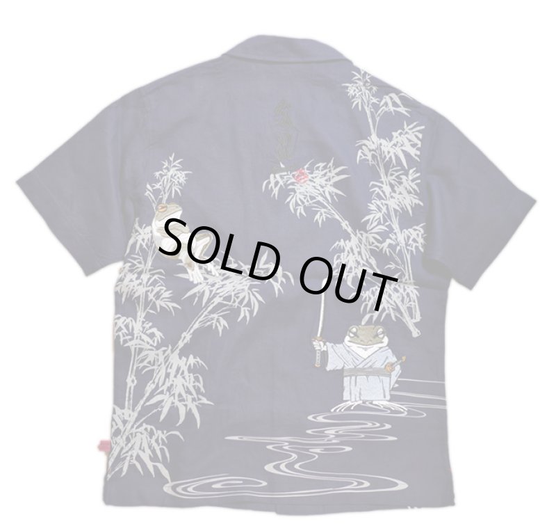画像3: 参丸一 (サンマルイチ） 蛙侍　半袖シャツ　プリント 刺繍 ST-202106 (3)