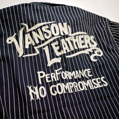 画像1: vanson  (バンソン） デニムシャツ  チェーン刺繍  NVSS-2201 ウォバッシュ