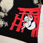 画像5: 今昔 ( KON-JAKU )  [ 狐祈願の社 ] プリント 刺繍 Tシャツ KJ-26002 (5)