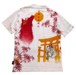 画像12: 今昔 ( KON-JAKU )  [ 狐祈願の社 ] プリント 刺繍 Tシャツ KJ-26002 (12)