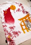 画像17: 今昔 ( KON-JAKU )  [ 狐祈願の社 ] プリント 刺繍 Tシャツ KJ-26002 (17)