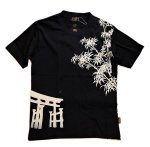 画像3: 今昔 ( KON-JAKU )  [ 狐祈願の社 ] プリント 刺繍 Tシャツ KJ-26002 (3)