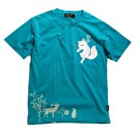 画像2: 今昔 ( KON-JAKU )  [ 森の狐 ] プリント 刺繍 Tシャツ KJ-29068 (2)