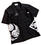 画像1: 喜人 KIJIN    家紋オープンシャツ  KJ-22402  ブラック  (1)