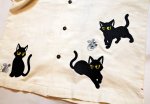 画像5: LIN (リン） Lamy and Earl   黒猫 刺繍 ガーゼ 半袖シャツ   AL-75043 オフホワイト (5)