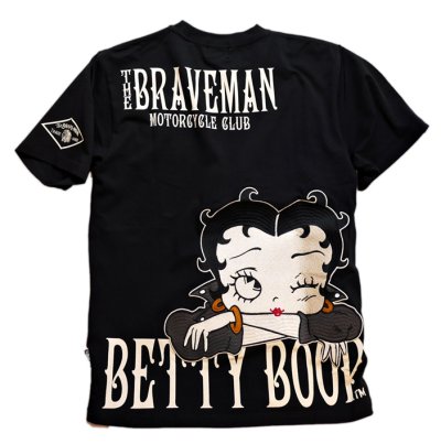 画像1: THE BRAVEMAN / betty boopコラボ  プリント 刺繍 Tシャツ (ベア天竺）BBB-2218 